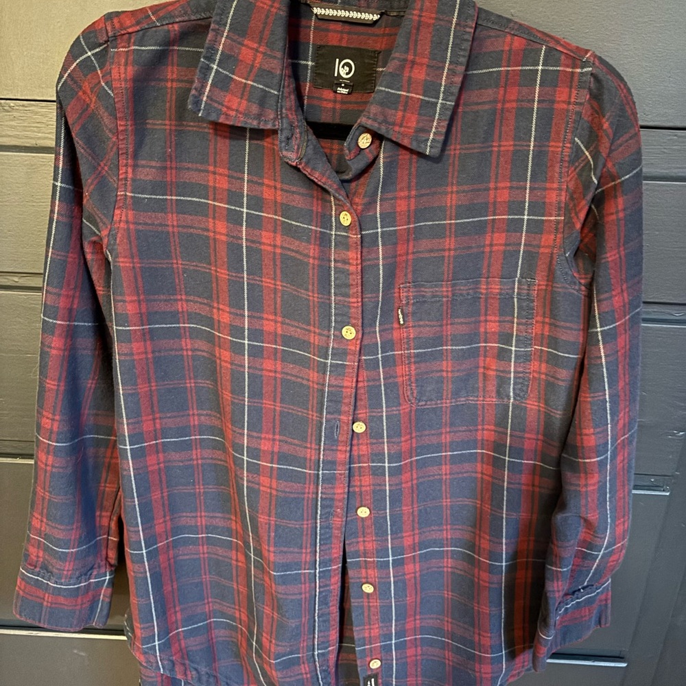 tentree Casual Plaid Shirt - Red and Navy
